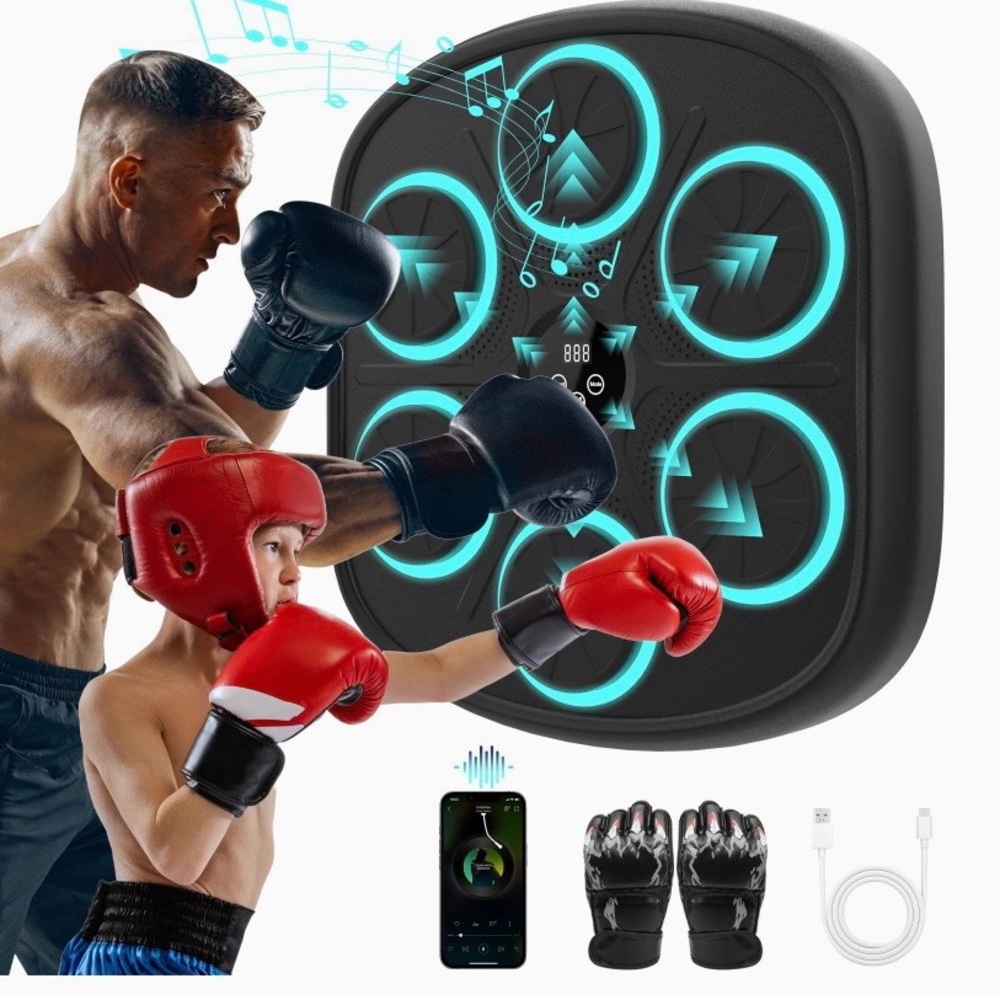 NIB Yucate Music Boxing Machine w/ Gloves – Bluetooth Wall Mount 🥊🎶